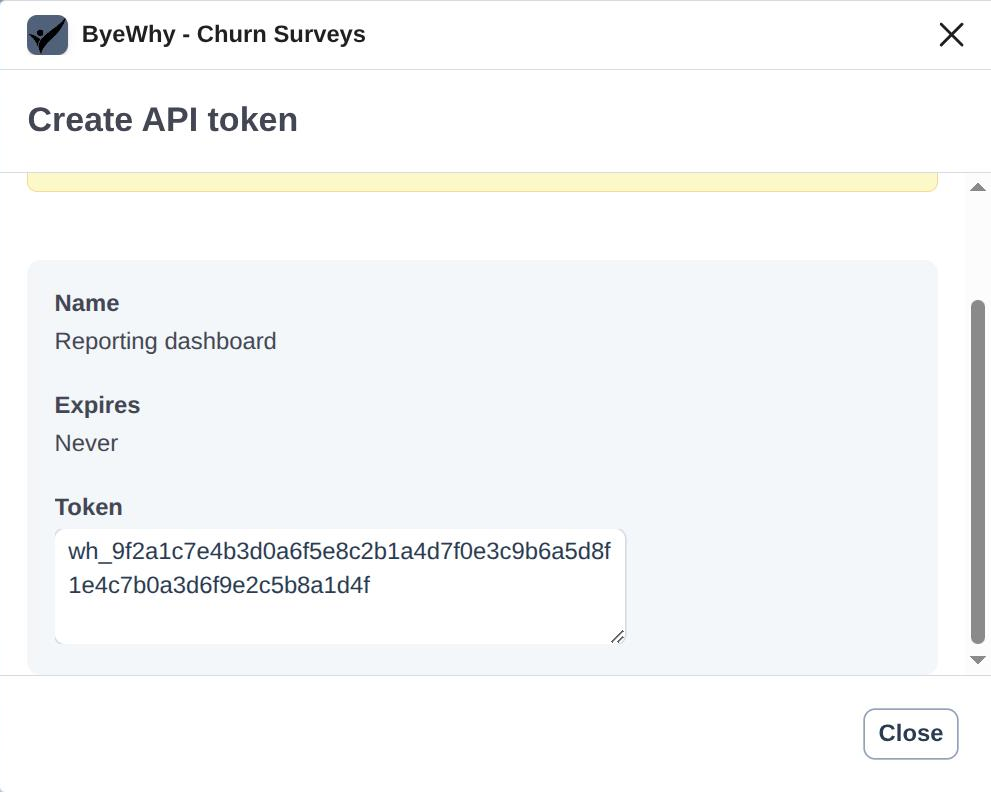 Token created — copy it now, with the full token value shown